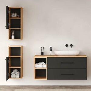 Bathroom furniture set Lux 120 cm in Oak Gold Color